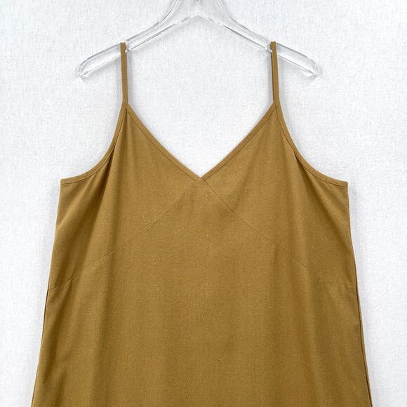 JENNI KAYNE Riviera Slip Dress Womens XXL Safari Green Raw Silk V-neck Maxi NEW - Picture 4 of 16